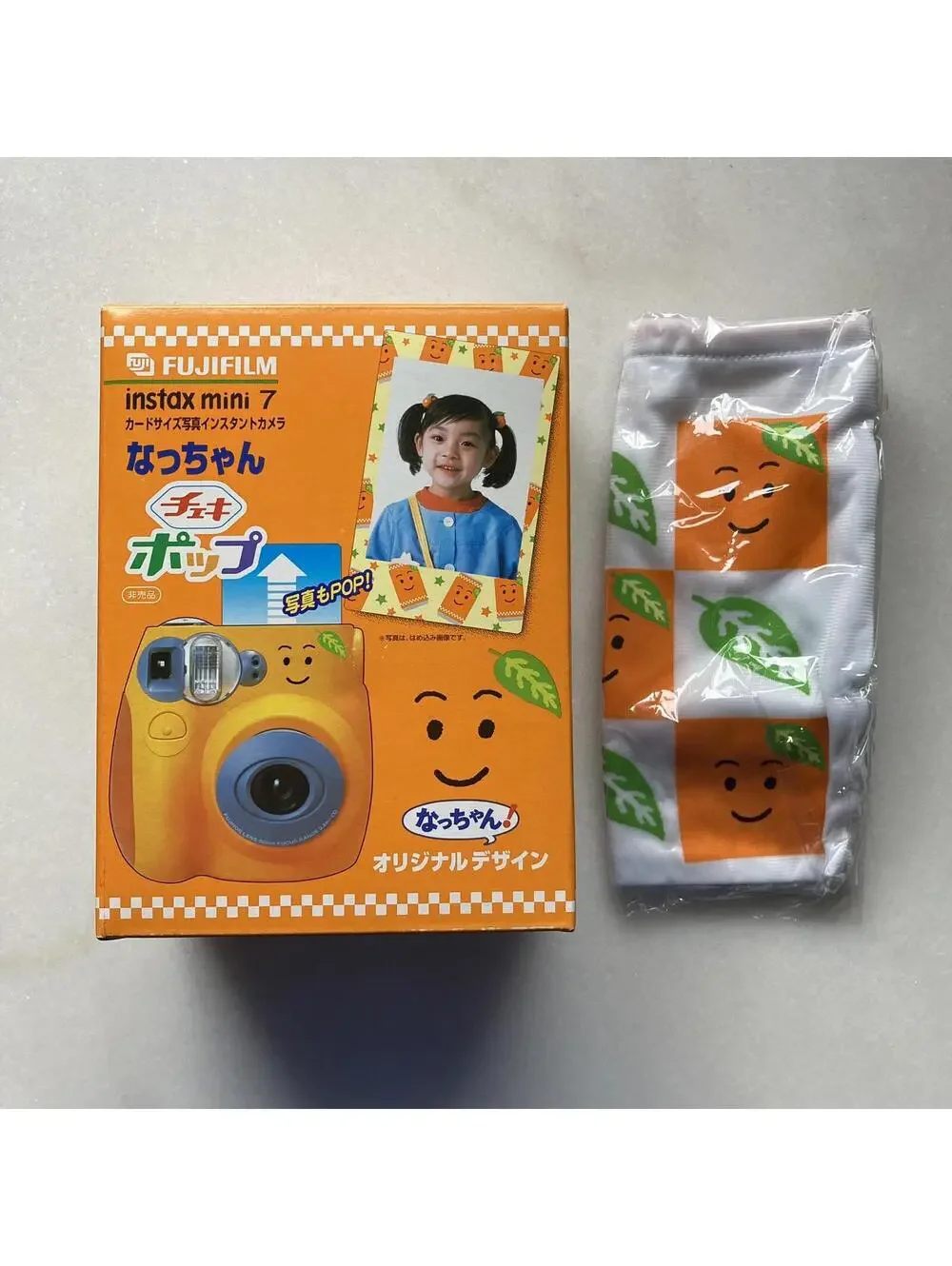 FUJIFILM INSTAX MINI 7 Vivid Orange Nacchan SUNTORY Cheki Limited JAPAN